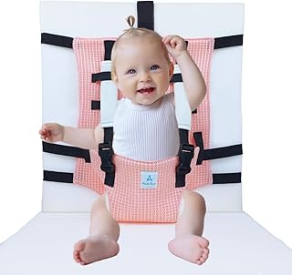 Feeding Safety Harness for Baby – Portable Travel Highchair Seat Cover, Universal Fit Chair Strap, Enhanced Soft Breathable Polyester, Comfort and Gentle on Little Toddler\'s Skin (Pink)