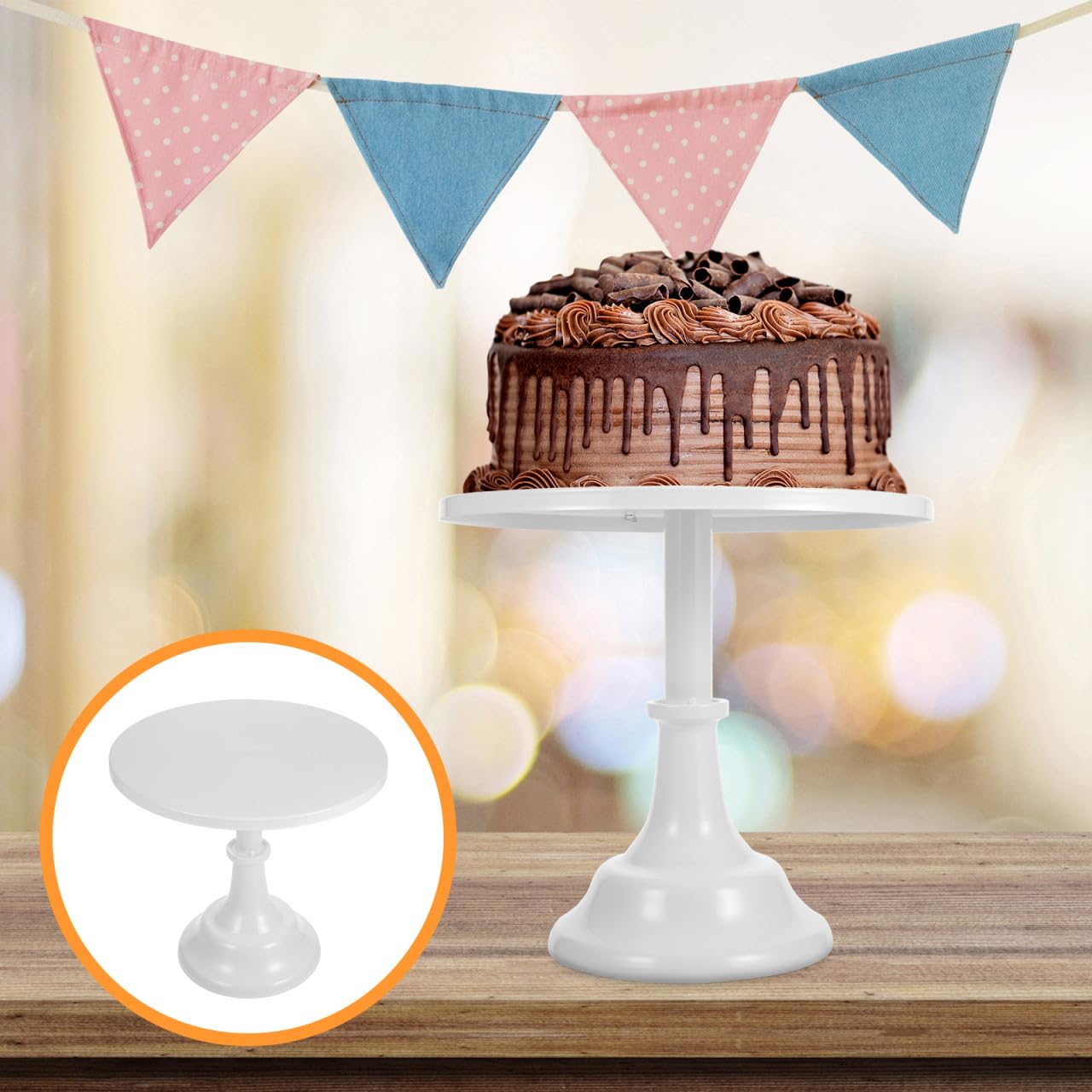 Runder Kuchenhalter aus Eisen in Weiß für Feierliche Anlässe | Hochzeitstortenhalter und Dessertstand, Große Kapazität, Geeignet für Bankett und Weihnachten