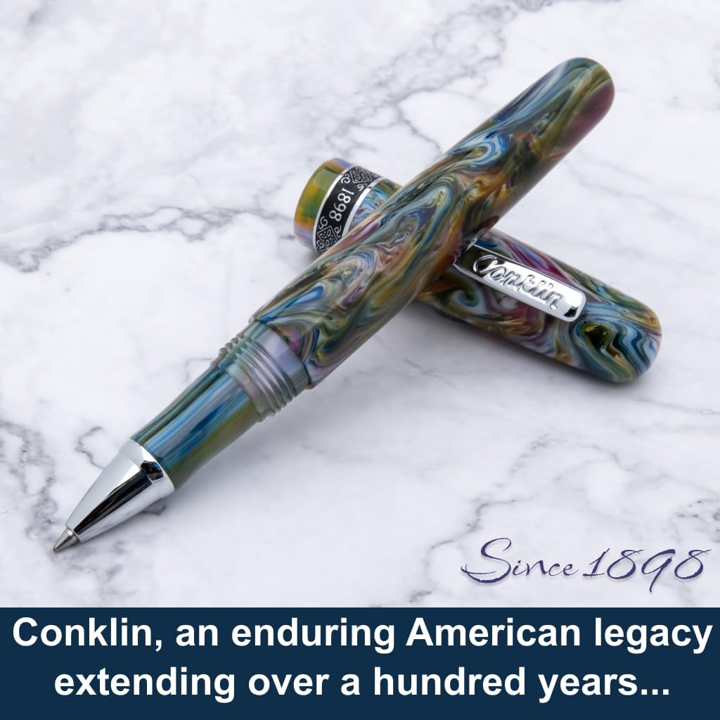 Conklin 1898 Rollerball Pen, Misto Green | Unique Resin Blend Design | Smooth Writing Experience | Great Gift for Pen Enthusiasts