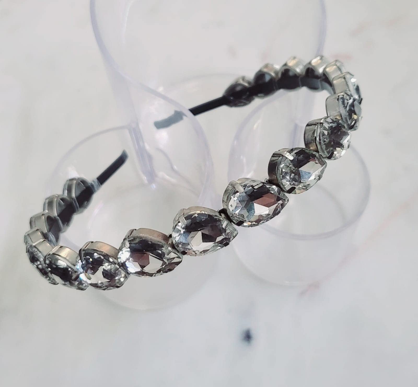 Deepti Chandna Designs Stunning and Elegant Handcrafted Headband, Featuring Crystals & Stones for Women (White Thick Drop Stone) (B0B699KQC9) Amazon Price History, Amazon Price Tracker