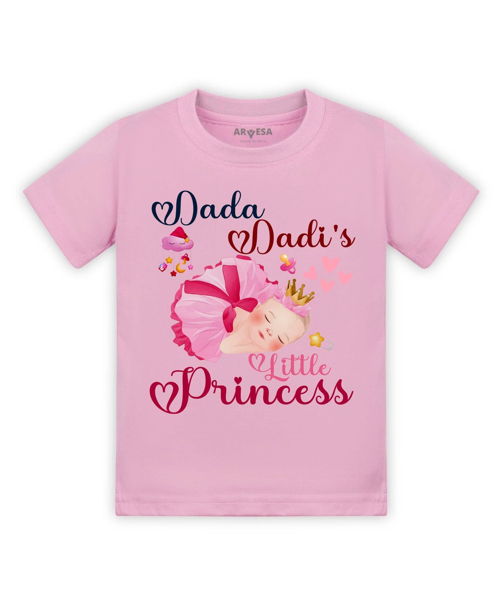 ARVESA Dada Dadi Little Princess TS-1213 Dada Dadi Baby Tshirt for Kids Boys & Girls Half Sleeves Round Neck Clothes Tshirt for Kids Boys 1 Months to 6 Years Dress-image-15