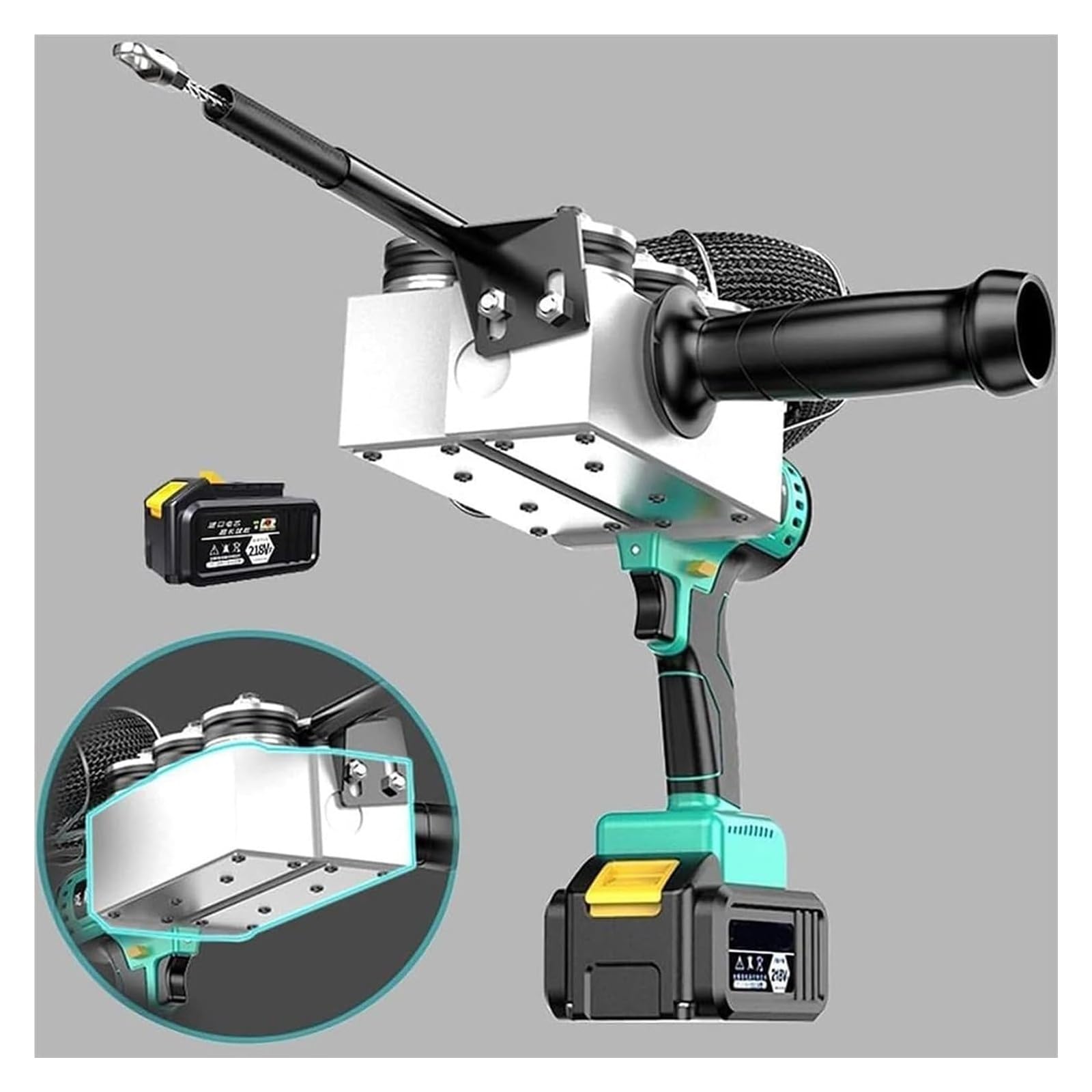 Cable de tracción, Cable de tracción, electricista oculto, máquina automática de hilo de rosca de aguja hilo eléctrico oscuro tirar de la herramienta, 2 baterías (1 batería)