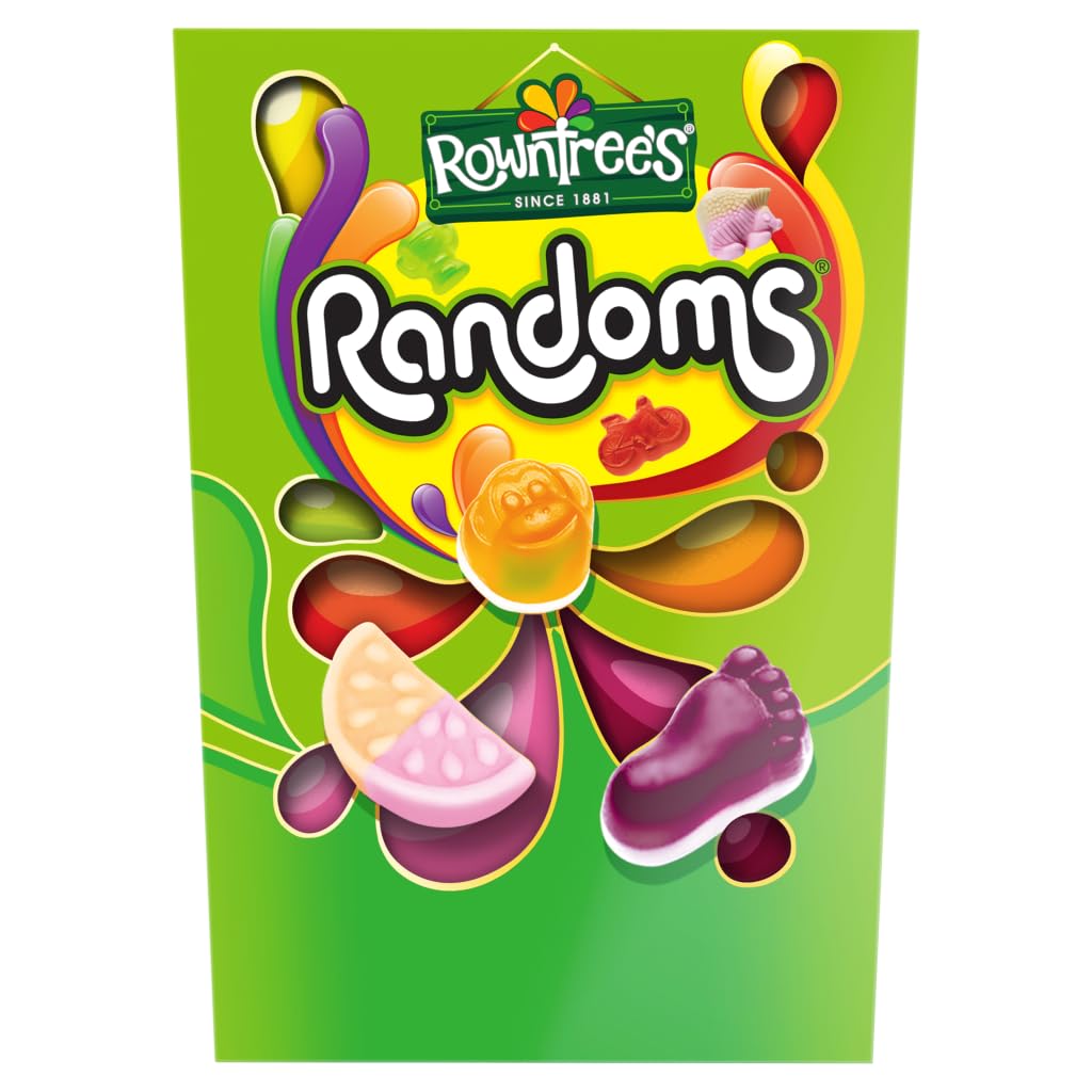Rowntree's Randoms Carton | 320g of Fruity Jelly & Foam Sweets in Festive Packaging | Ideal for Gifting, Sharing & Seasonal Snacking