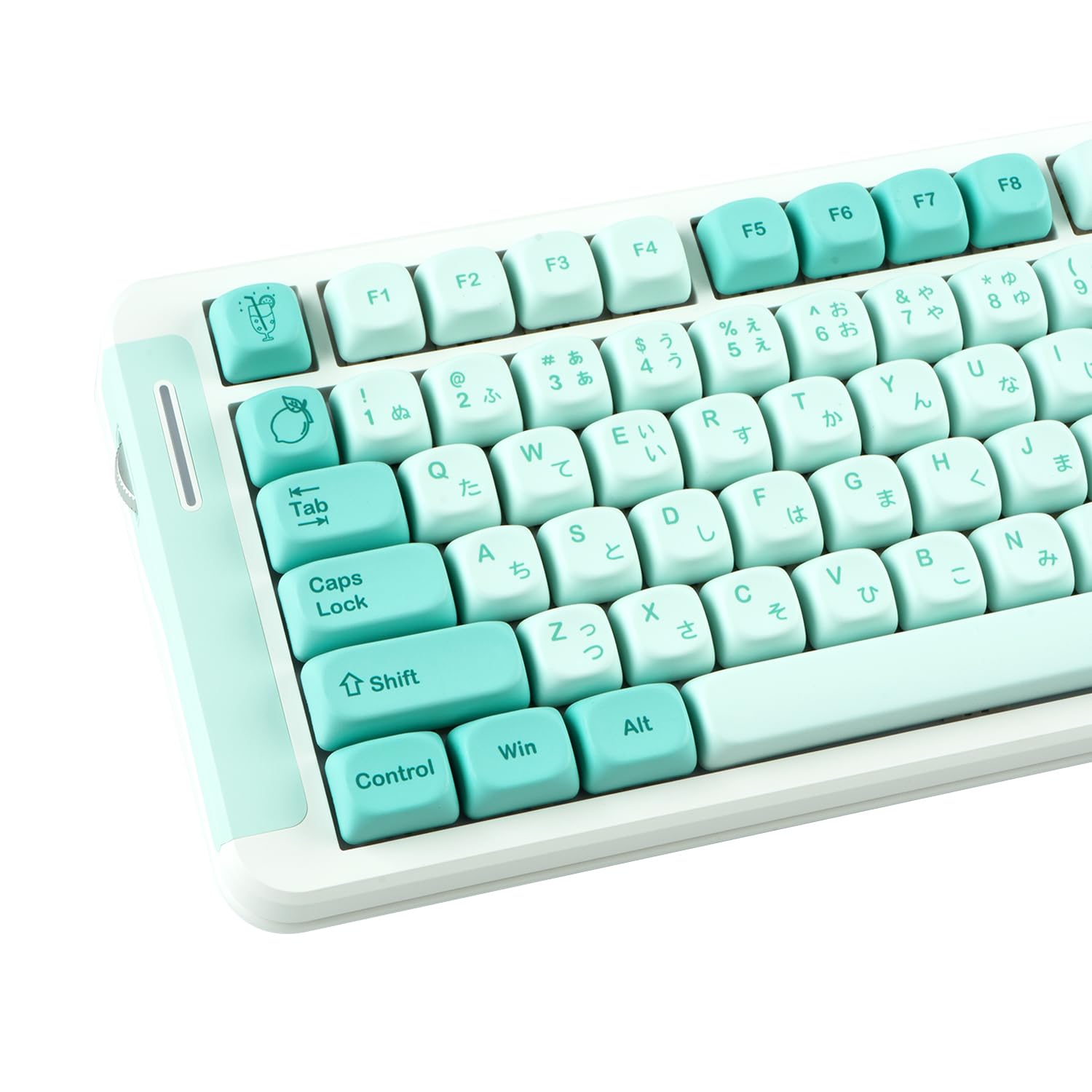 JOLINTAL Japanese Mint Green Keycaps - 125 Keys, Thick PBT MOA