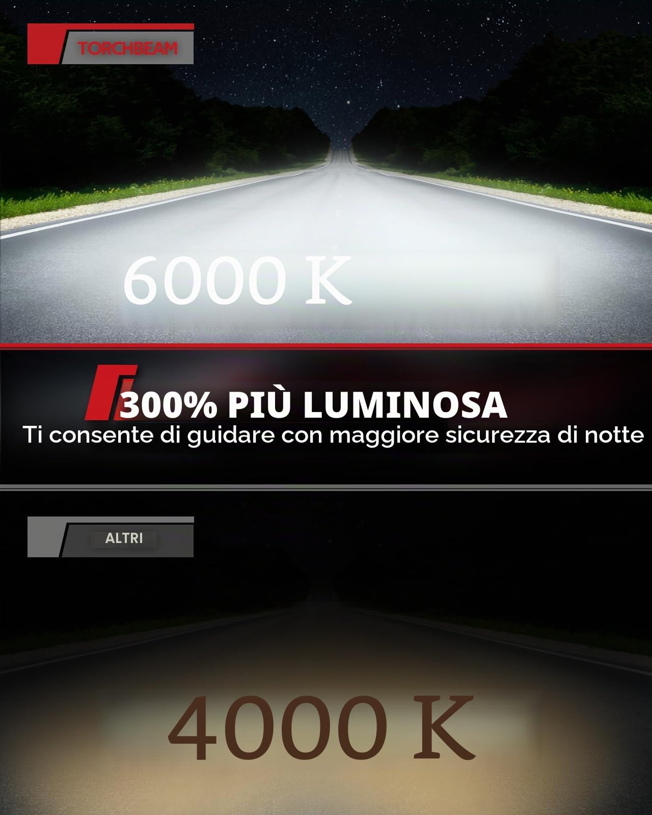Torchbeam D1S LED Xenon lampada, 6000K 35W diamante lampadine allo xeno bianco, lampadine HID abbaglianti e anabbaglianti per gruppi HID, confezione da 2