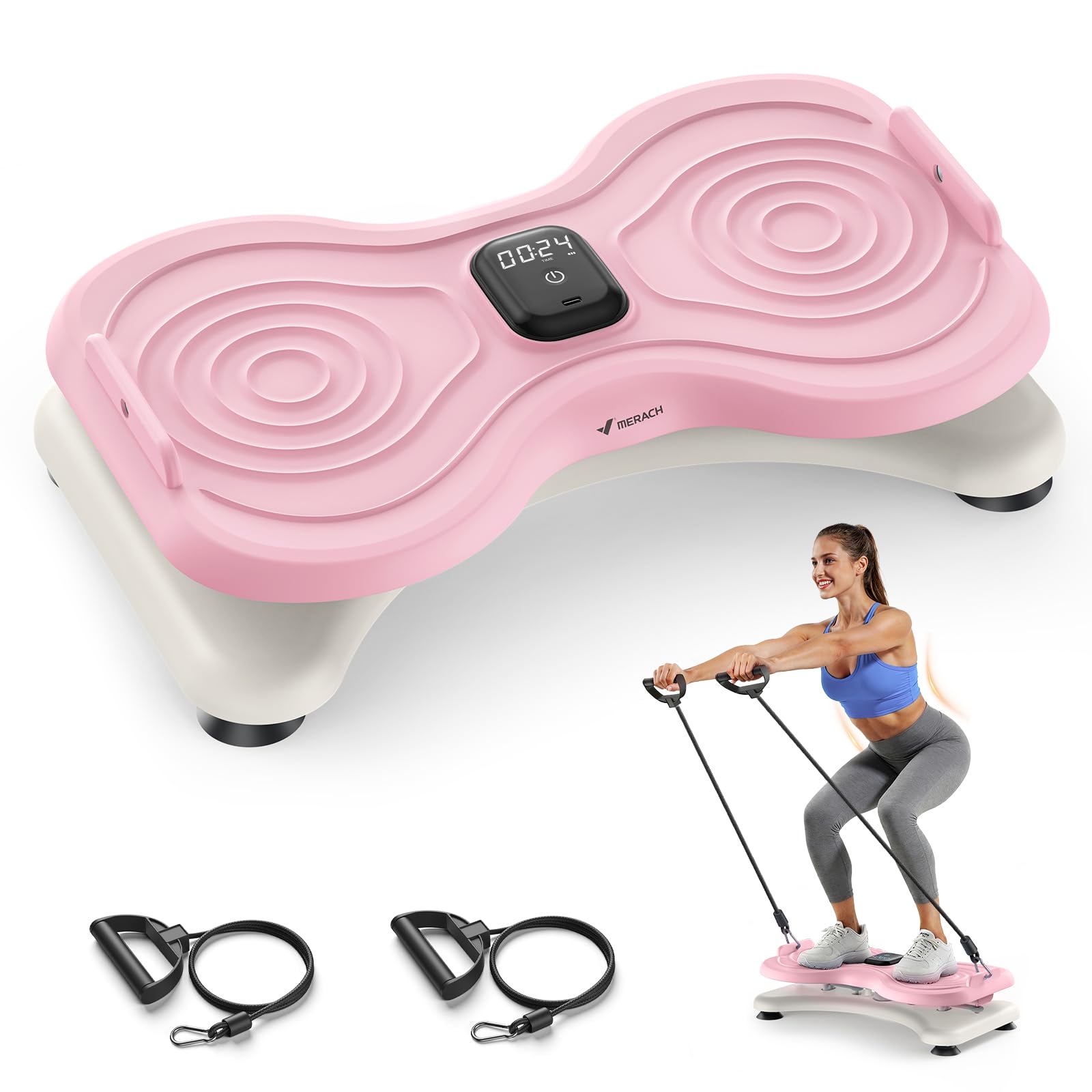 MERACH Waist Twister Machine Exercise, Waist Twister Fitness Tool with Display Counter, Exercise Twist Board for Slim Waist and Belly Fat, Noiseless Home Gym Workout Equipment for Women & Men (Pink)