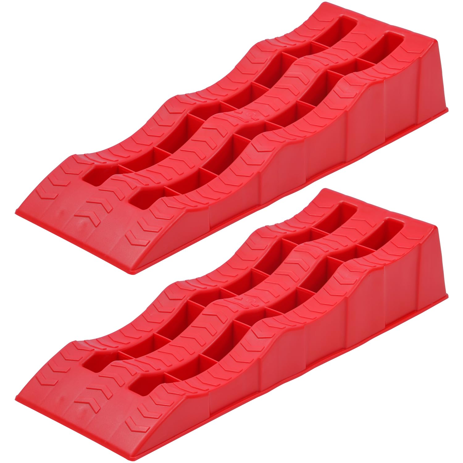 KATSU Lot de 2 rampes de nivellement pour Caravane, capacité de 4 tonnes, Robustes, en Plastique, 3 étapes, pour Camping-Car, Camping-Car, véhicules, rampes de Bordure, Blocs de Roues, niveleurs