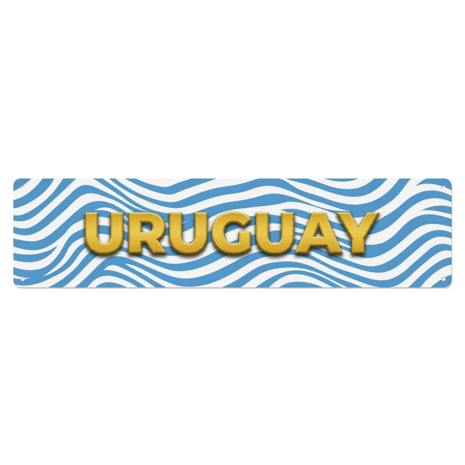 Metal Tin Sign Vintage Uruguay Flag Pattern