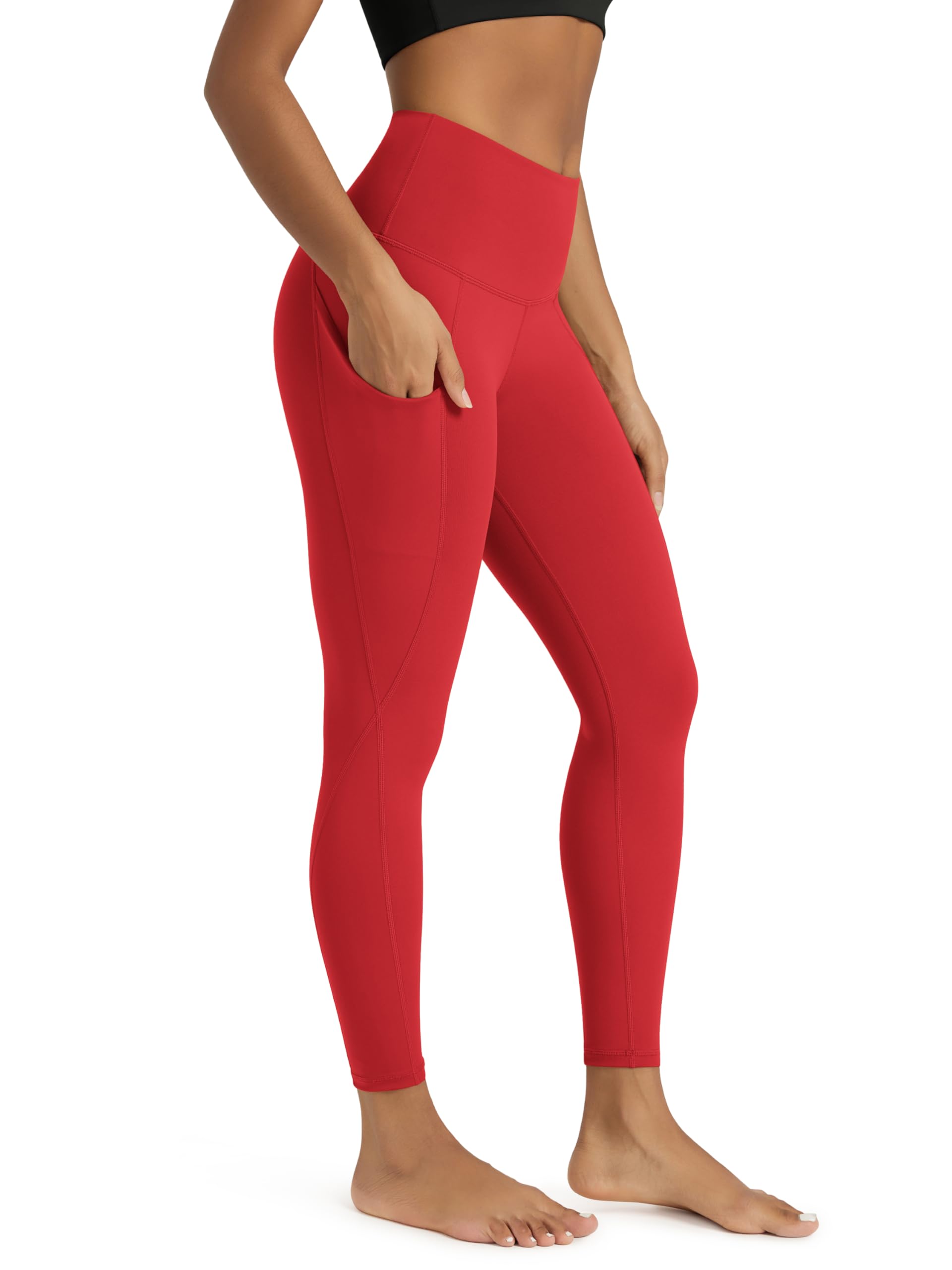 ODODOS Women's High Waisted Yoga Leggings with Pockets, Tummy Control Non See Through Workout Athletic Running Yoga Pants