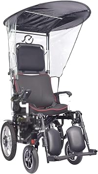Electric Wheelchair Sunshade Canopy Awning, Wheelchair Parasol Universal Sun Shade Rain Cover, Folding Sunshade, Universal Fit Water Resistant U-V Resistant