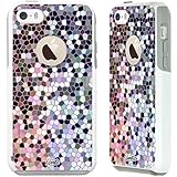 unnito iPhone 5 Case – Hybrid Commuter Case | Slim Cover with Hard Shell Design and Soft Inner Layer Compatible with iPhone 5S / SE White Case – Stained Glass