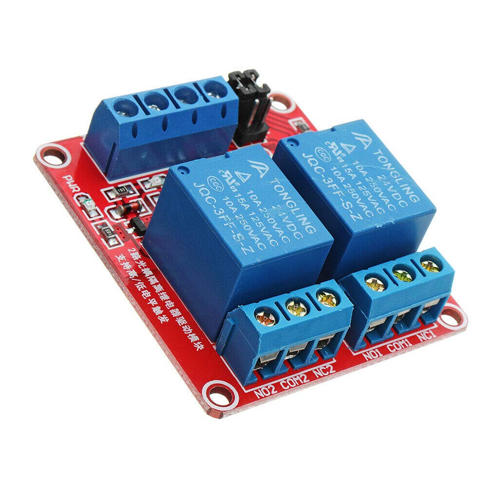 Electronic Components 5Pcs 24V 2 Channel Level Trigger Optocoupler Relay Module Power Supply Module Fo