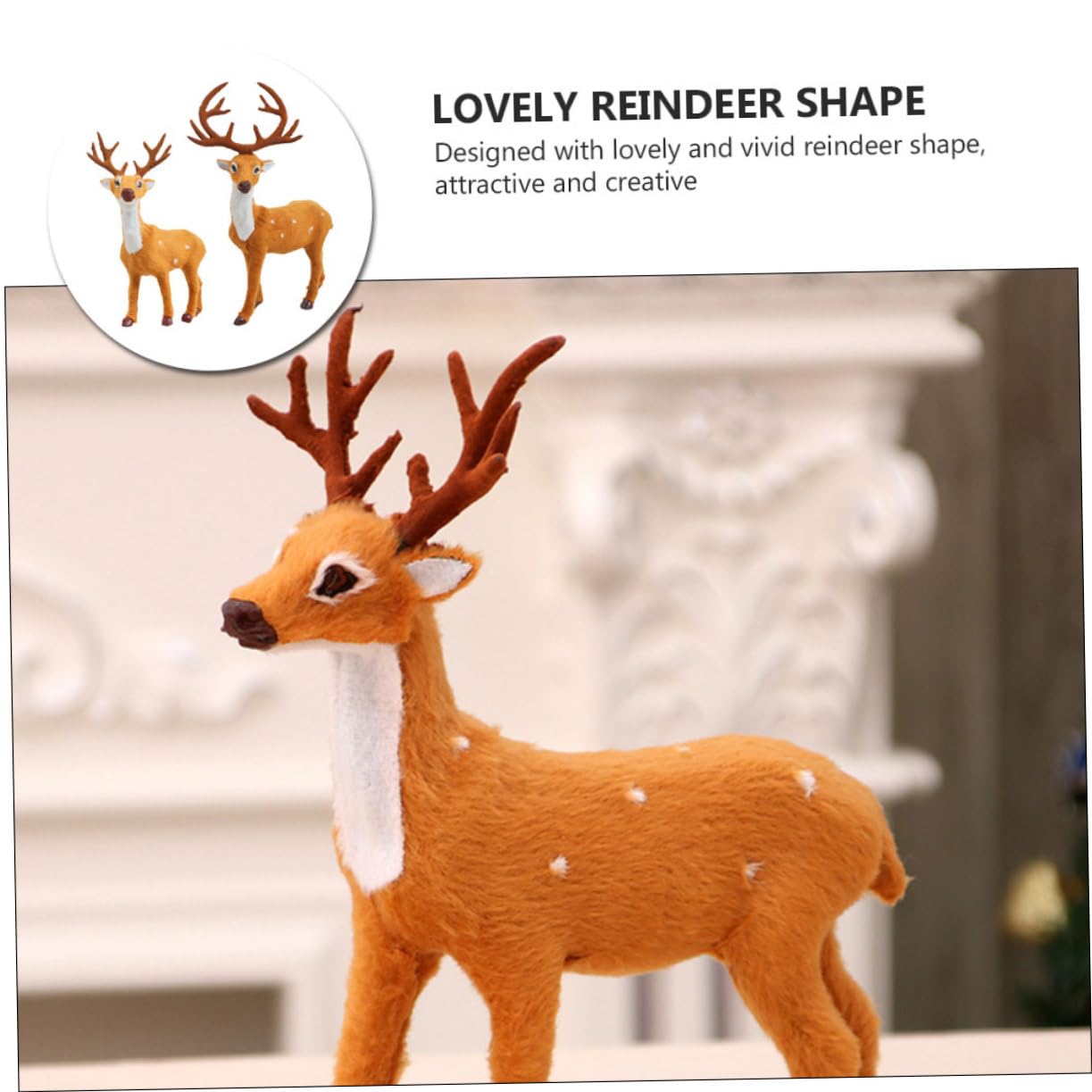 PRETYZOOM 6piezas Decoración Navideña De Ciervo De Peluche De Reindeer Simulación para Niño Niña Adorable Adorno De Navidad