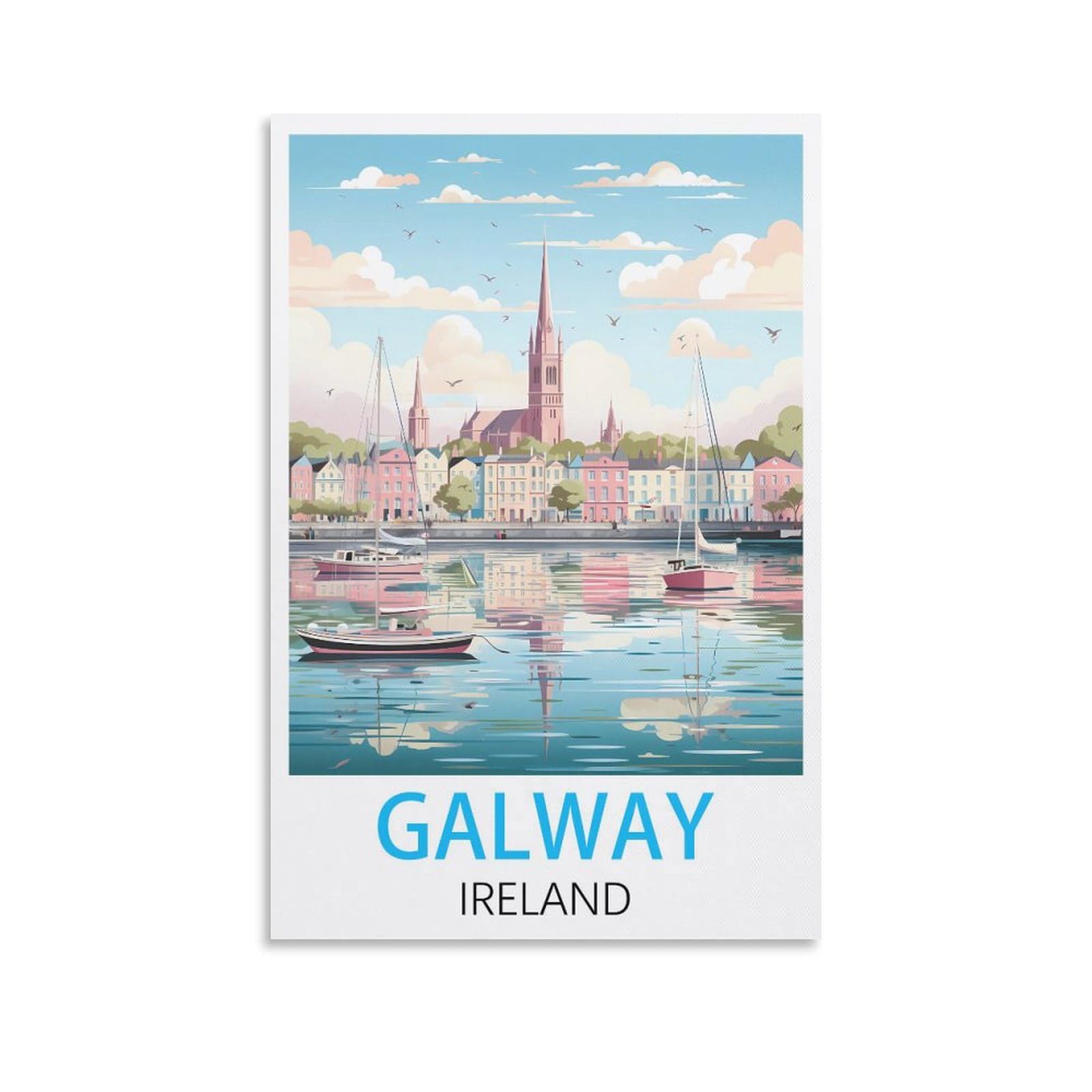 Metal Tin Sign Plaque Poster,Galway Ireland,Art Plaque Poster Wall Decor for Home Tool Room Bar Club Restaurant Cafe 15x30cm