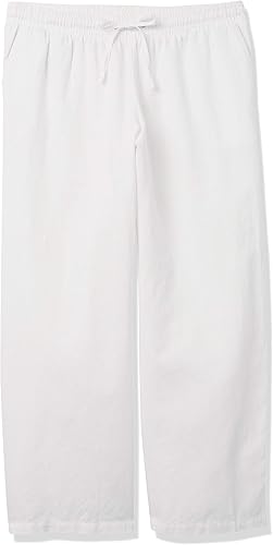 Miniatura 9 de Tienda Essentials - Pantalón de pierna ancha para mujer, de mezcla de lino, con cordón y ajuste relajado (disponible en tallas extragrandes)