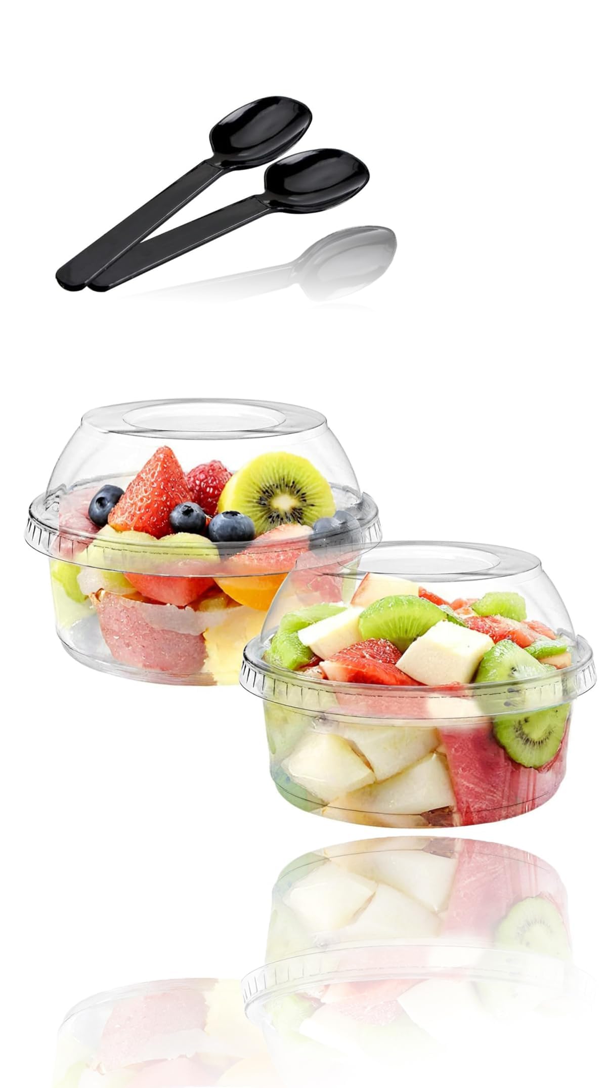 Sweet seven 50 Pack 12 oz Clear PET Dessert Cups with Lids - Disposable Parfait Bowls for Ice Cream, Fruit, Yogurt, and More