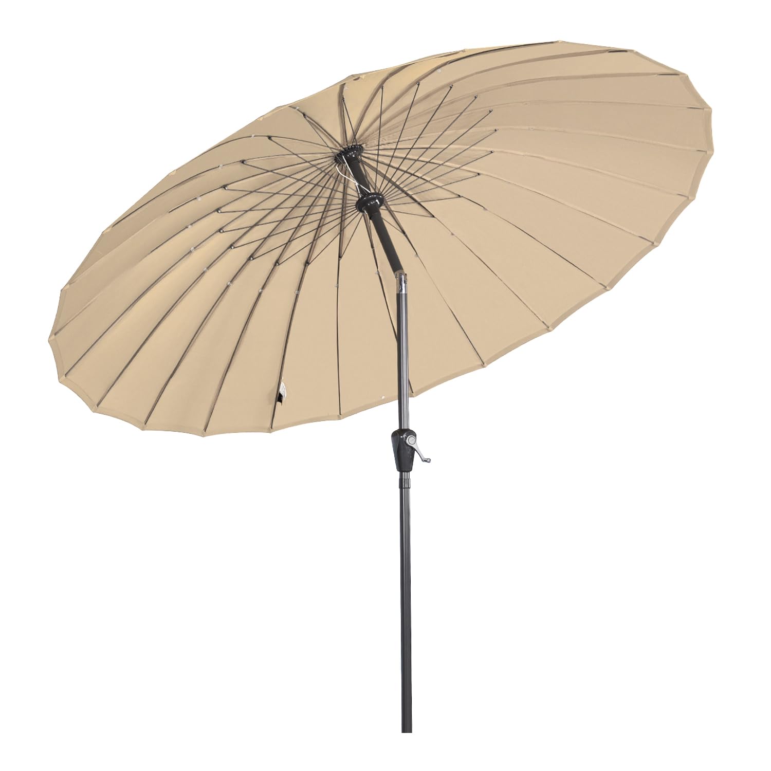 Angel Living 250cm Sonnenschirm Sonnenschutz neigbar Rostfrei aus Stahl und Polyester (Beige)