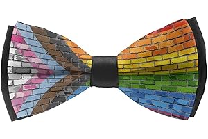 AMRANDOM Men's Pre-tied Adjustable Pride Bow Tie for Formal Occasions