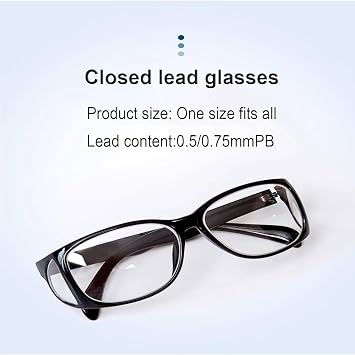 X-Ray Lead Glasses (0.5/0.75 Mmpb), With Side Shields, Lightweight Laboratory Dental Protective Glasses, With Storage Box + Cleaning Cloth + Glasses Strap, For Eye Protection 0.5mmpb