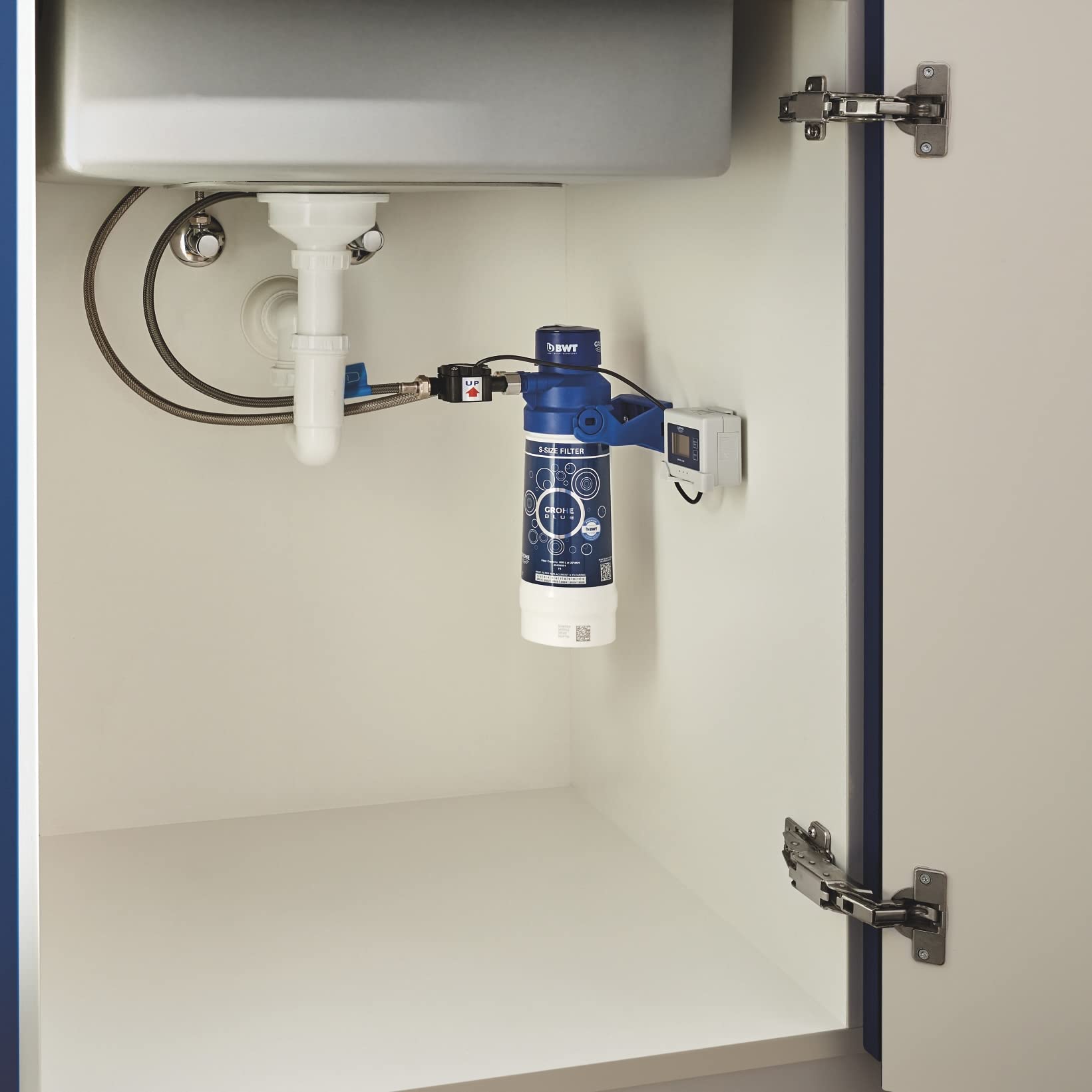 GROHE Blue Pure Start - Starter Kit mit Ultrasafe Filter (C-Auslauf, 150° schwenkbar, separater Griff für gefiltertes Wasser), chrom, 30594000