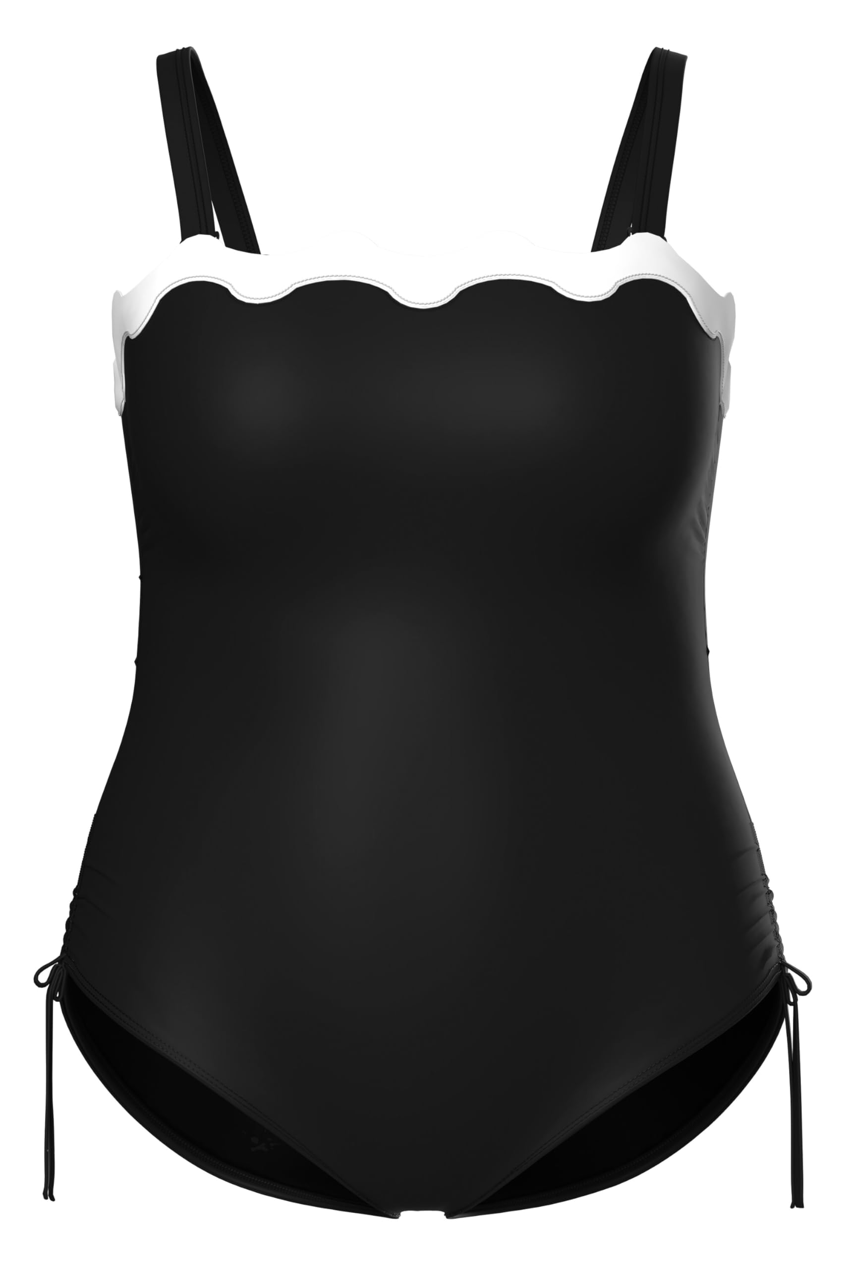 Ulla Popken Damen große Größen Übergrößen Plus Size Badeanzug, Softcups, Träger abnehmbar, recycelt 846736