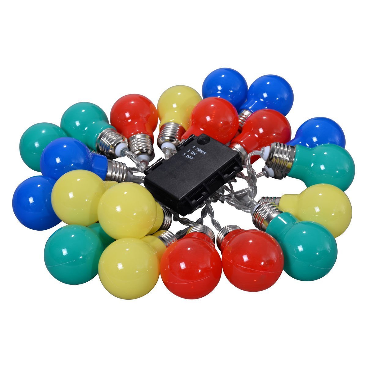 S AFSTAR Safstar Ball Fairy Lights LED Globe String Lights Colorful Waterproof Decorative Lights for Outdoor Indoor Bedroom Outside Wedding Patio Christmas Xmas Holiday Party (20 Balls)