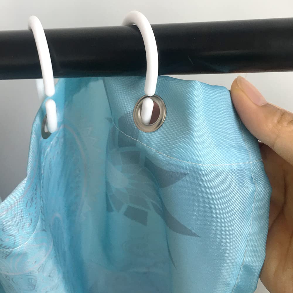 Ganci per tenda da doccia in plastica con anelli a C bianchi per asta da doccia per tende da finestra gancio gancio