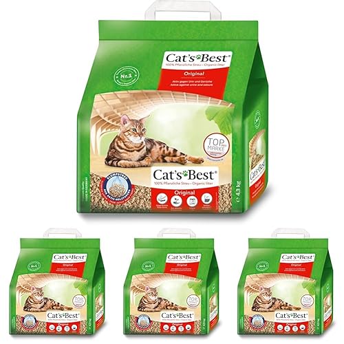 Cat's Best Original Litière 4,3kg/10L (Lot de 4) - multicolour - 10 l (Lot de 4)