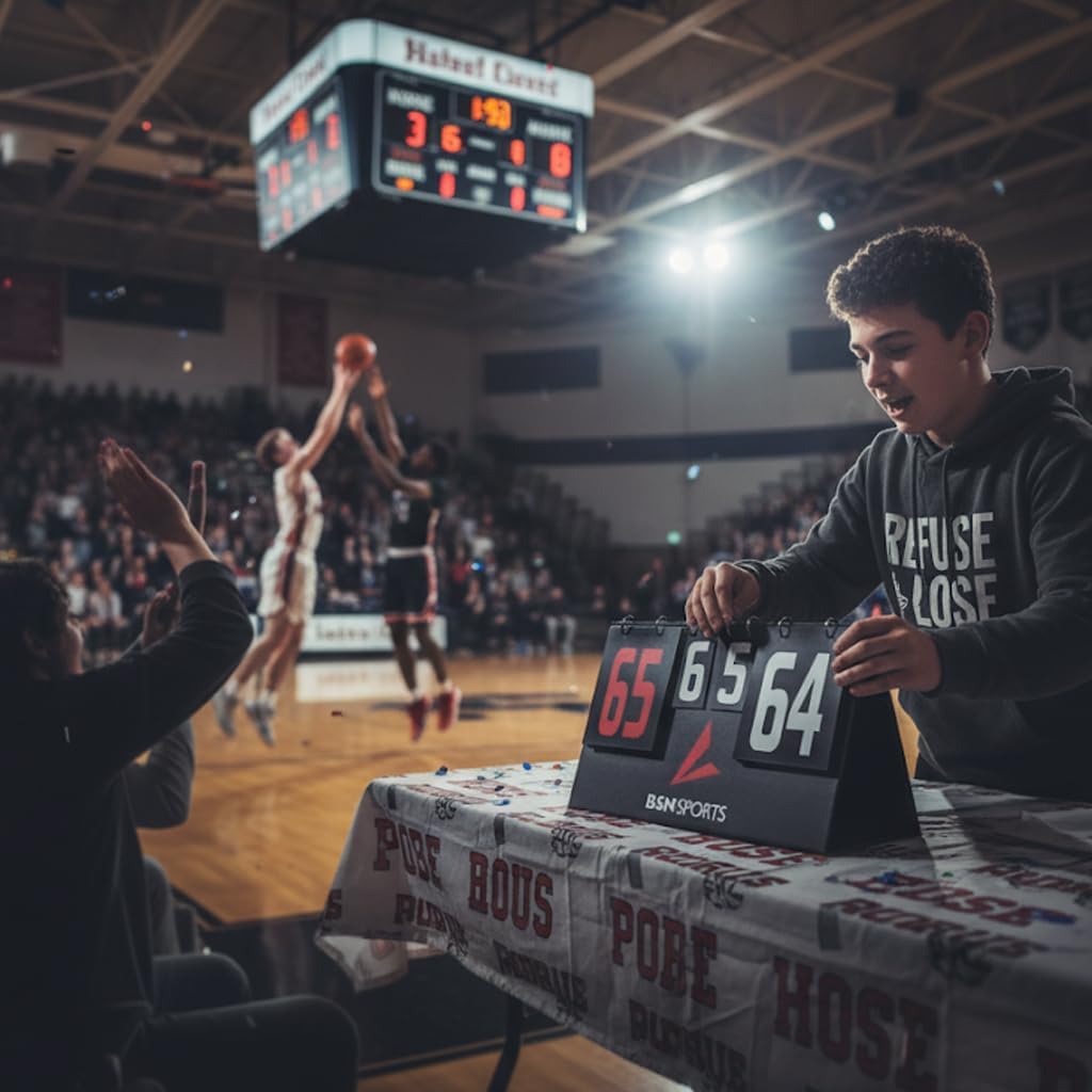 BSN Manual Tabletop Multi-Scoreboard, Double Sided Black, 7"H x 15"W