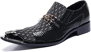 Sapatos formais Oxford masculinos Sapatos Oxford biqueira de aço sem cadarço Sapatos Oxford sem cadarço para negócios Couro genuíno (Color : Preto, Size : G-40)