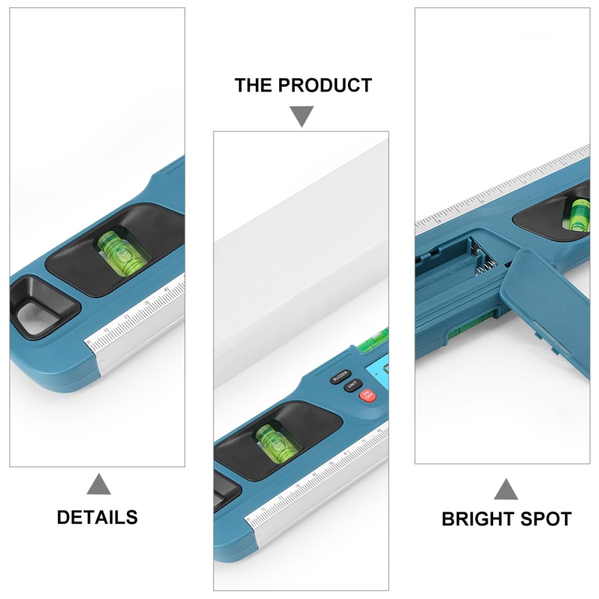 Ipetboom Livella Risoluzione di Digitale e Retroilluminazione Blu Precisione in ±0,1° Plastico 0,05° Accuratezza per Misurazioni Industriali e Domestiche