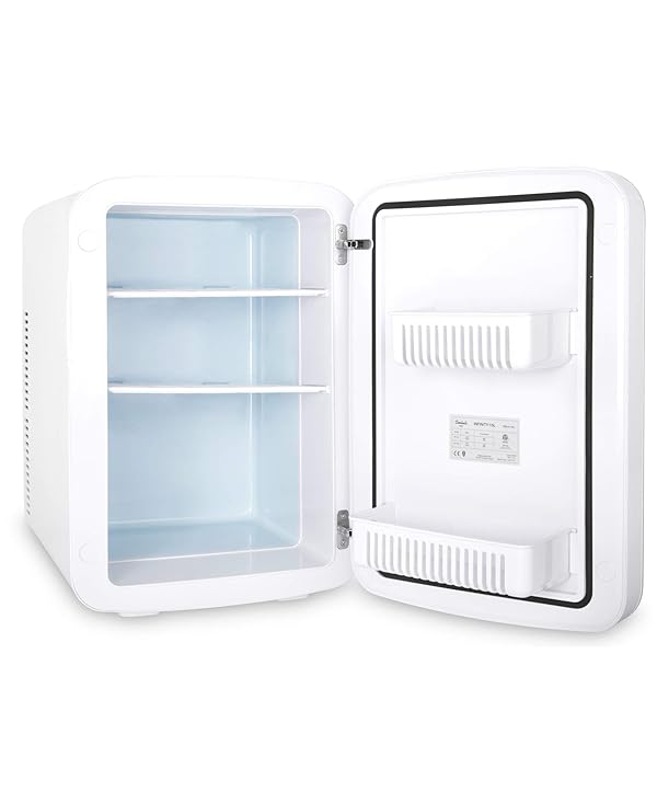 Cooluli Vibe Mini Fridge for Bedroom - With Cool Front Magnetic Whiteboard - 15L Portable Small Refrigerator for Travel, Car & Office Desk - Plug In Cooler & Warmer for Food, Drinks & Skincare (White) by Cooluli - Image 6