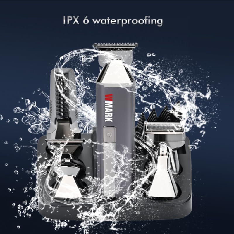 Image of WMARK Men Ng-Ht001 6-In-1, Face, Hair And Body - Multi Grooming Kit, Hair Trimmer, Beard Trimmer, Ear & Nose Trimmer Head Shaver Full Body Grooming Kit, Metal Body, 7000Rpm Motor Runtime 180 Minutes