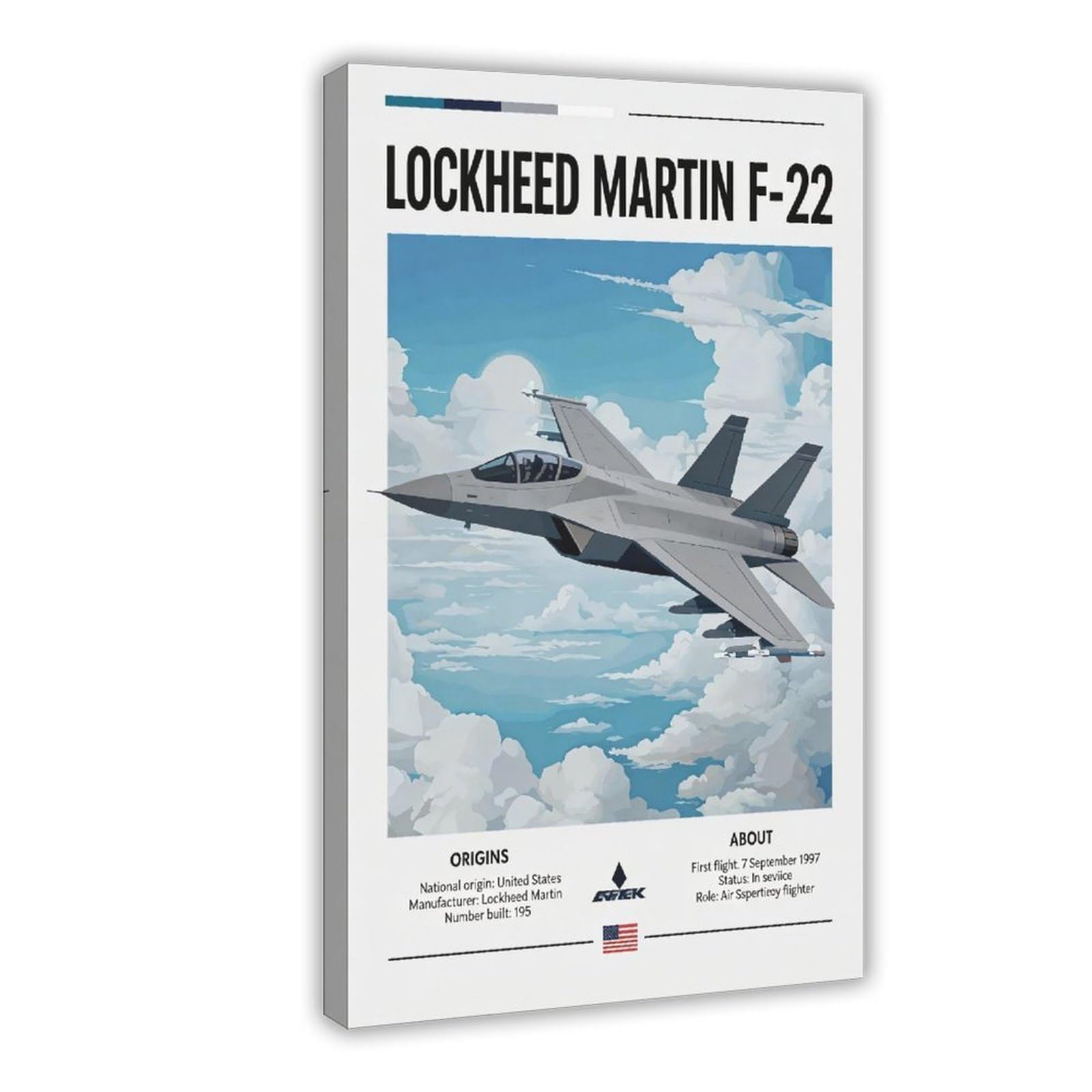 Bareronor Fighter Jet Canvas Poster for Dorm Room Decor Gift