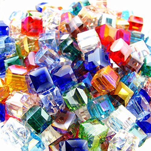 Multicolor Crystal Beads Square Glaze Glass Bead Quartz Loose Beads for Jewelry Making Accessory (6mm-200pcs)