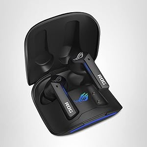 ASUS ROG Cetra True Wireless Gaming Earbuds Bluetooth, Low-Latency, ANC Noise Cancelling, Touch Control, IPX4 Water Resistant, 27Hr Battery, Wireless Charging, for PC, Mobile, Switch, Ally/X - Black