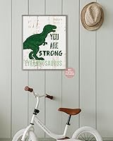 Vista 3 de MTL HOE Impresiones artísticas de pared de dinosaurios, decoración de habitación de dinosaurios para niños, decoración de pared con cita