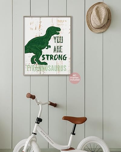 Miniatura 3 de MTL HOE Impresiones artísticas de pared de dinosaurios, decoración de habitación de dinosaurios para niños, decoración de pared con cita