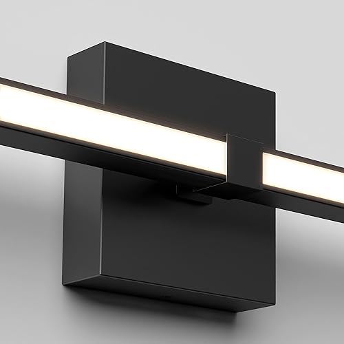 Miniatura 4 de ARTIKA Lámpara LED convertible Pro de 15 W, moderna lámpara de tocador de baño, color negro mate, ideal para iluminación de baño, 600 lúmenes, 3000