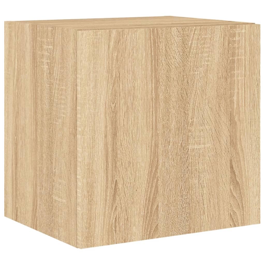 vidaXL Ścienne szafki TV z LED, 2 szt., dąb sonoma, 40,5x35x40 cm
