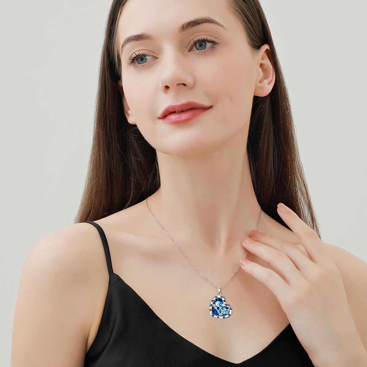 Damen 12 Sternzeichen Kristall Halskette 925er Sterling Silber Horoskop Geburtsstein Anhänger Kette Sternbilder Astrologie Schmuck Geschenke für Frauen Mädchen