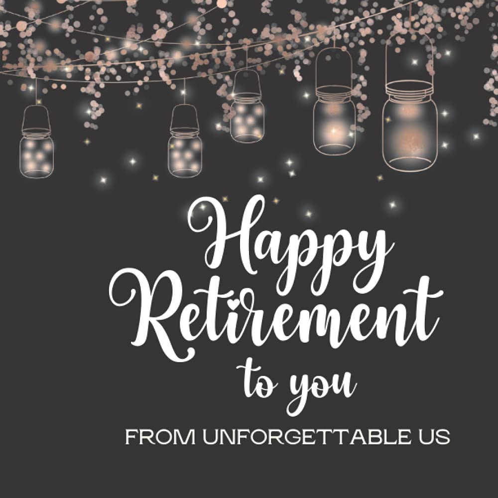 Happy Retirement Guest Book With Rose Gold Theme: Black Retirement Party Guestbook & Message Book To Sign For Men & Women: Retirement Party Gift, ... | Event Autograph Book | Coworkers