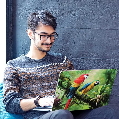 Image of Galaxsia Parrot Full Body Vinyl Laptop Skin /Sticker /Cover Upto 15.6 Inches Laptops Laminated-Removable-HD Quality Compatible for Hp-Dell-Sony-Lenovo-Asus etc.(15x10 Inches)