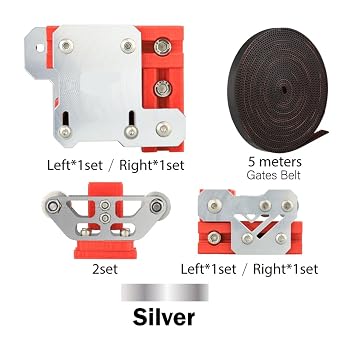 Compatible For VzBot 330 High Speed 3D Printer, Pre-Assembled CNC XY Mount Kit With Belt And Titanium Screws(Silver)