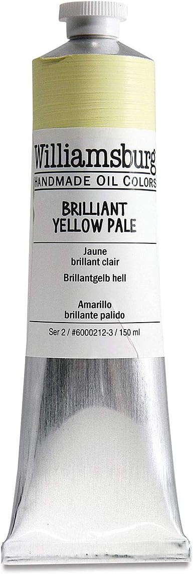 Williamsburg Artist Oil Colors by GOLDEN, Brilliant Yellow Pale, 150 ml tube, Professional Oil Paint, Opaque
