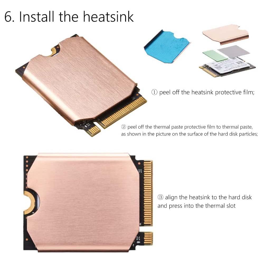 SSD disipador de calor almohadilla térmica para Rog Ally, M.2 2230 NVME SSD disipador térmico de cobre para Steam deck