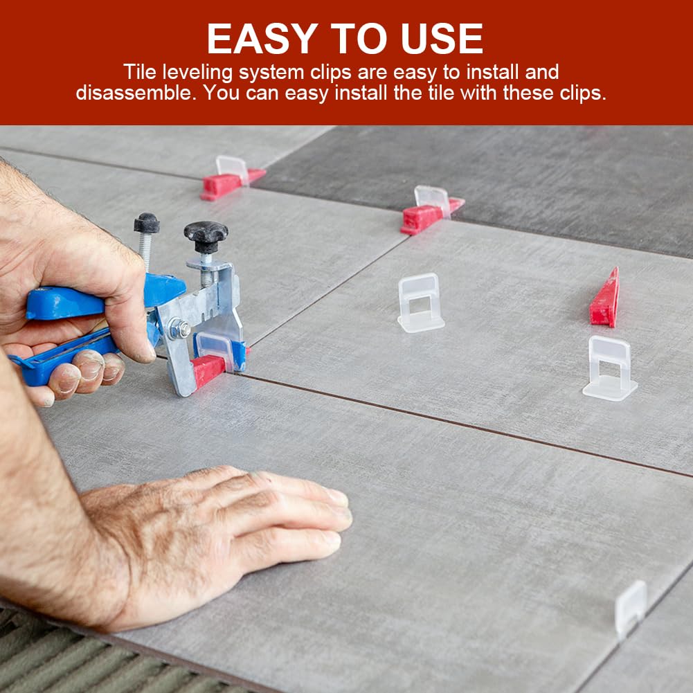 Flintronic 200 Pezzi Clip Distanziatore di Livellamento, Fissaggio Piastrelle Monouso Supporto Distanziatore, per Piastrelle 2mm, Distanziatori Livellanti per Piastrelle Bagno Cucina Terrazzo