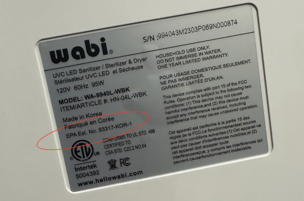 Wabi UVC LED Sanitizer & Dryer Ultra (White + Gunmetal Trim) - Image 6