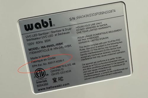 Miniatura 6 de Wabi UVC LED desinfectante y secadora Ultra (blanco + borde plomizo)