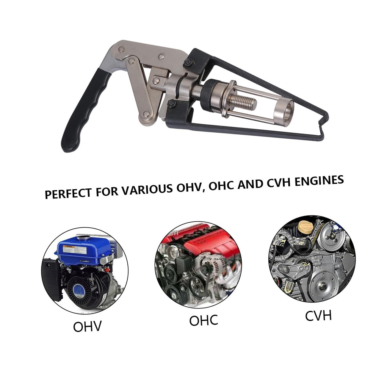 GANAZONO Federklemmen Kompressor aus Kohlenstoffstahl Robuster Ventilfederspanner zum Entfernen der Motordichtung und Dichtungshalter für Verschiedene Ohv Motoren